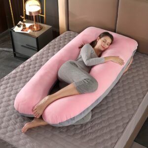 Wndy's Dream Pregnancy Pillow with Cooling Cover - Memory Foam Full-Body U-Shaped Support Bed Pillow for Back, Belly & Leg, Removable & Washable Cover, Cervical Aid for Side Sleepers & Women Expecting Twins/Multiples