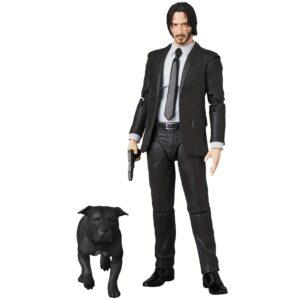 Wick Action Figure - Formal Suit & Tie Adult Collectible with Black Suit, White Shirt & Tie, Gun Accessory - Durable PVC Construction for Home/Office Display, Halloween Party Decor - Dynamic Pose Figure for Wick Fans, -Inspired Collectible Action Figure Toy