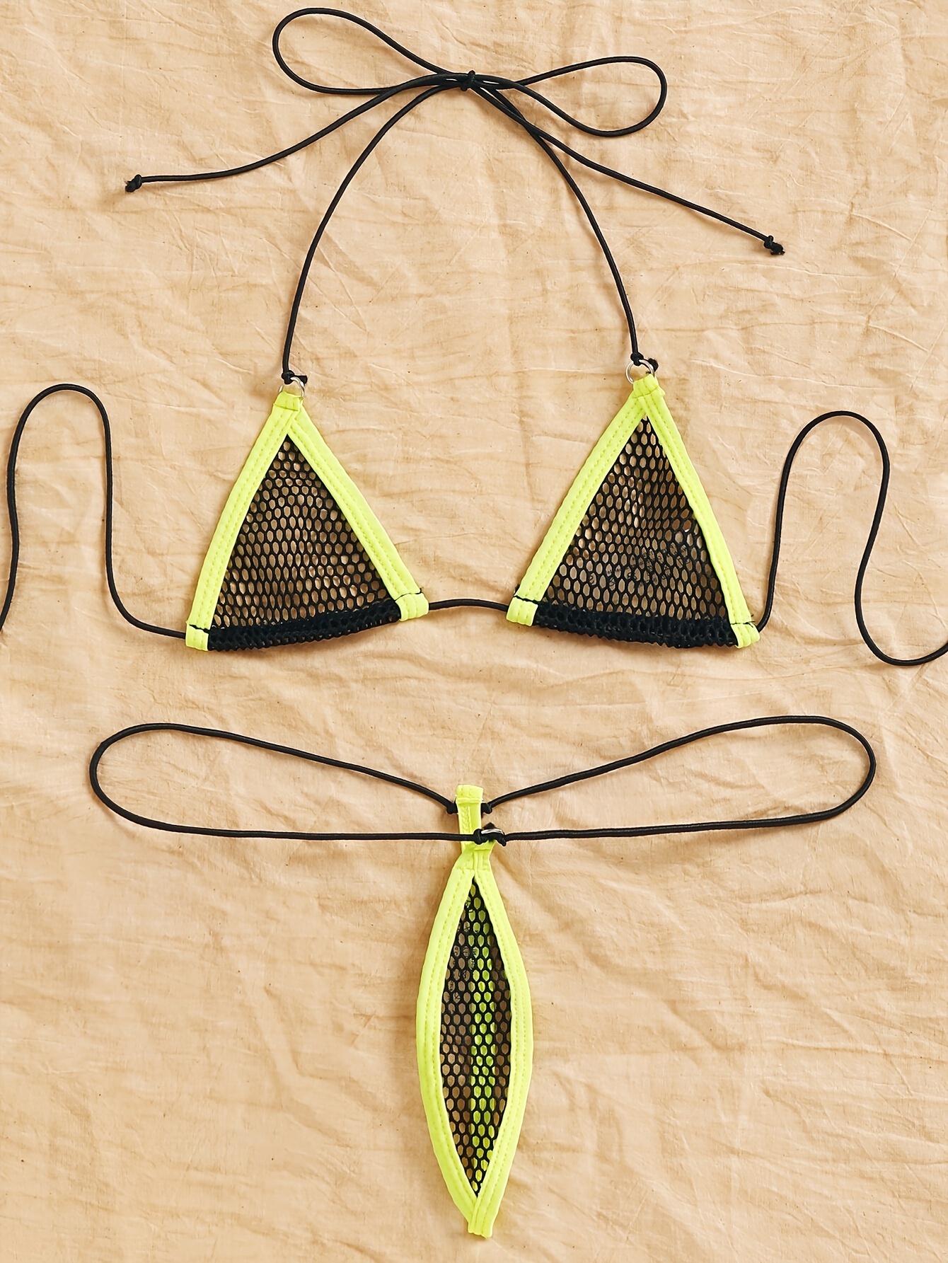 Sexy Color-Block Lingerie Set for Women: Strapless Bra, Thong, and Garter Belt with Adjustable Straps - Black & Neon Green, Sexy Lingerie, Intimate Apparel, Bold Fashion, Elegant Design - Image 5