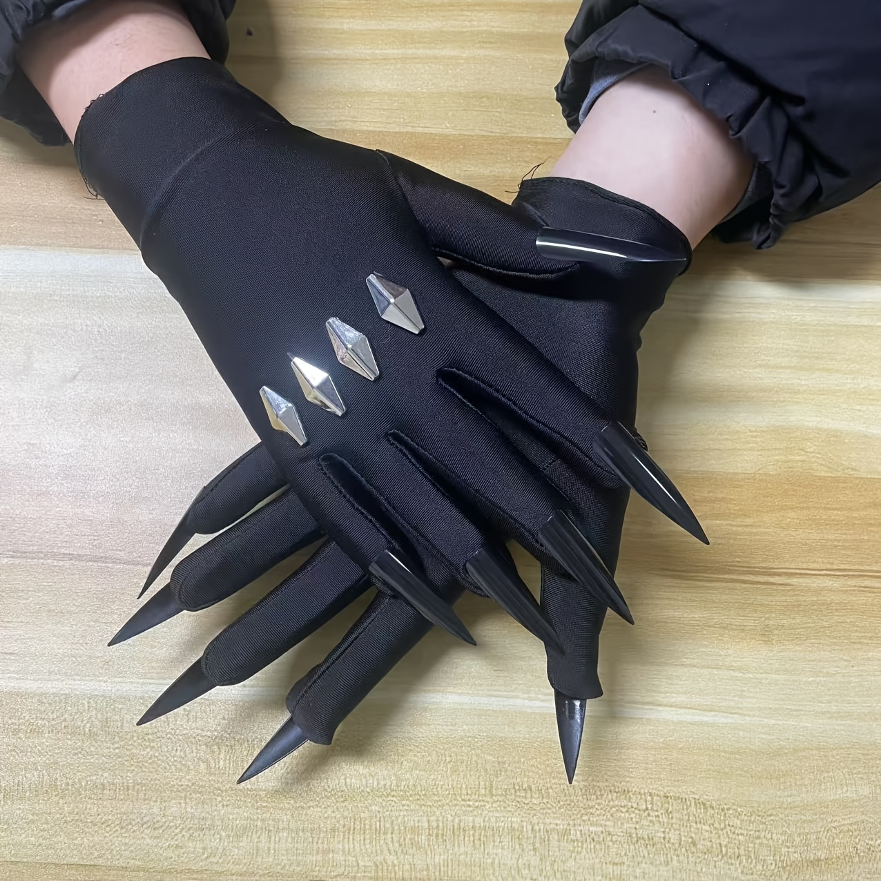 Black Short Gloves with High Elasticity for Halloween Anime Cosplay, Perfect fo…
