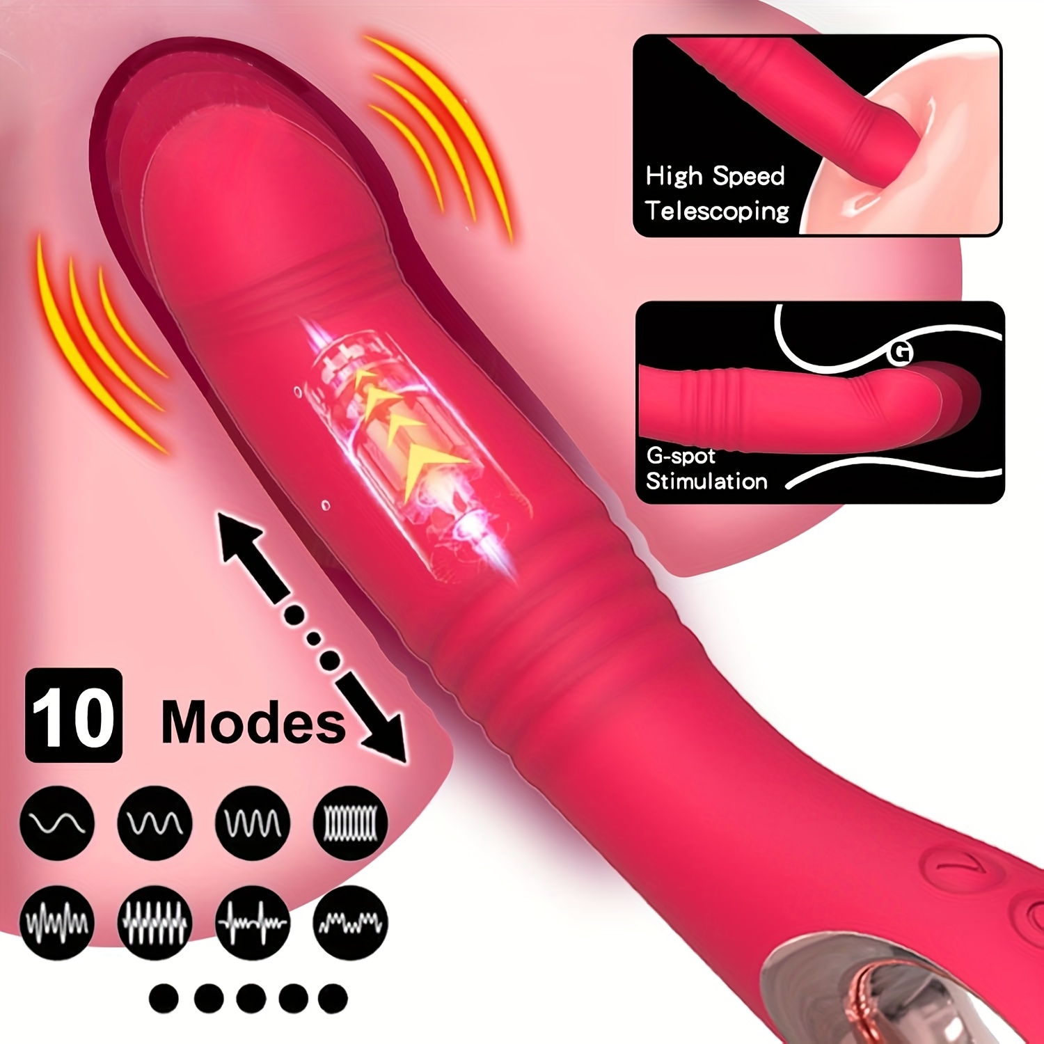 2pcs Of Powerful Vibrators + AV Wands, Sexy Toys Kit, 10 Powerful Thrusting And Vibration Modes | 1 Soft-material Impact Vibrator, 2-in-1 Adult Female Toy for Stimulating The Clitoris, Vagina, And G-spot, Suitable for Couple, Discreet Toy, Bodysafe - Image 7