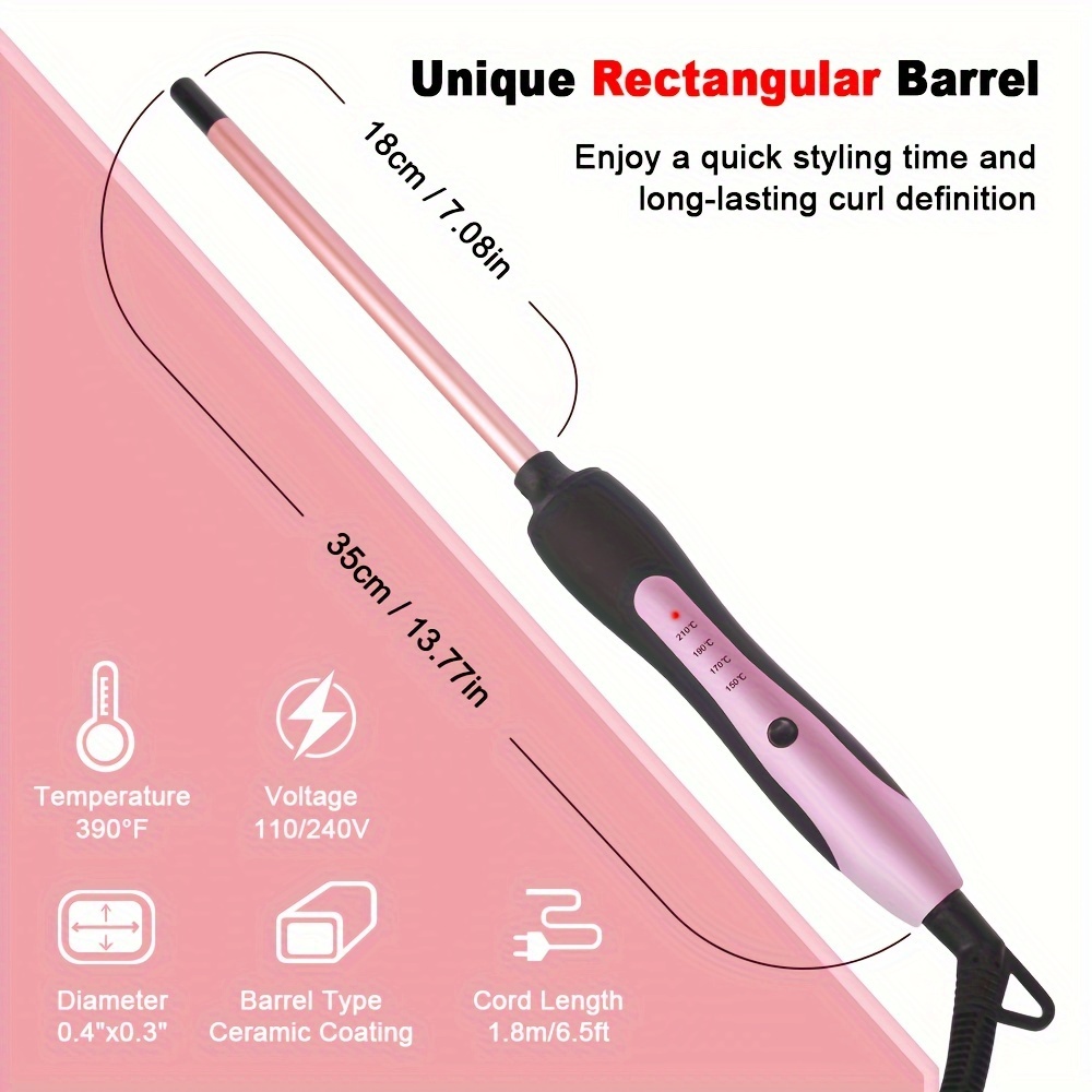 1pc Hair Straightener and Curler, Fine Wool Fiber, Safe and Long-Lasting Waves, Anti-Scald, Fluffy, 59.06-98.43inch Cord, 110-130V, US Plug, Suitable for Wet/Dry Hair, No Battery, Perfect Mother'S Day Gift - Image 3