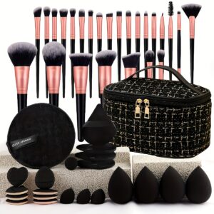 Over A Hundred-piece Professional Makeup Brush Set | Ultra-soft Nylon Bristles, Concealer & Contour Sponges, Eyeshadow Blending Kit, Travel-friendly, High-quality, Suitable for All Skin Types