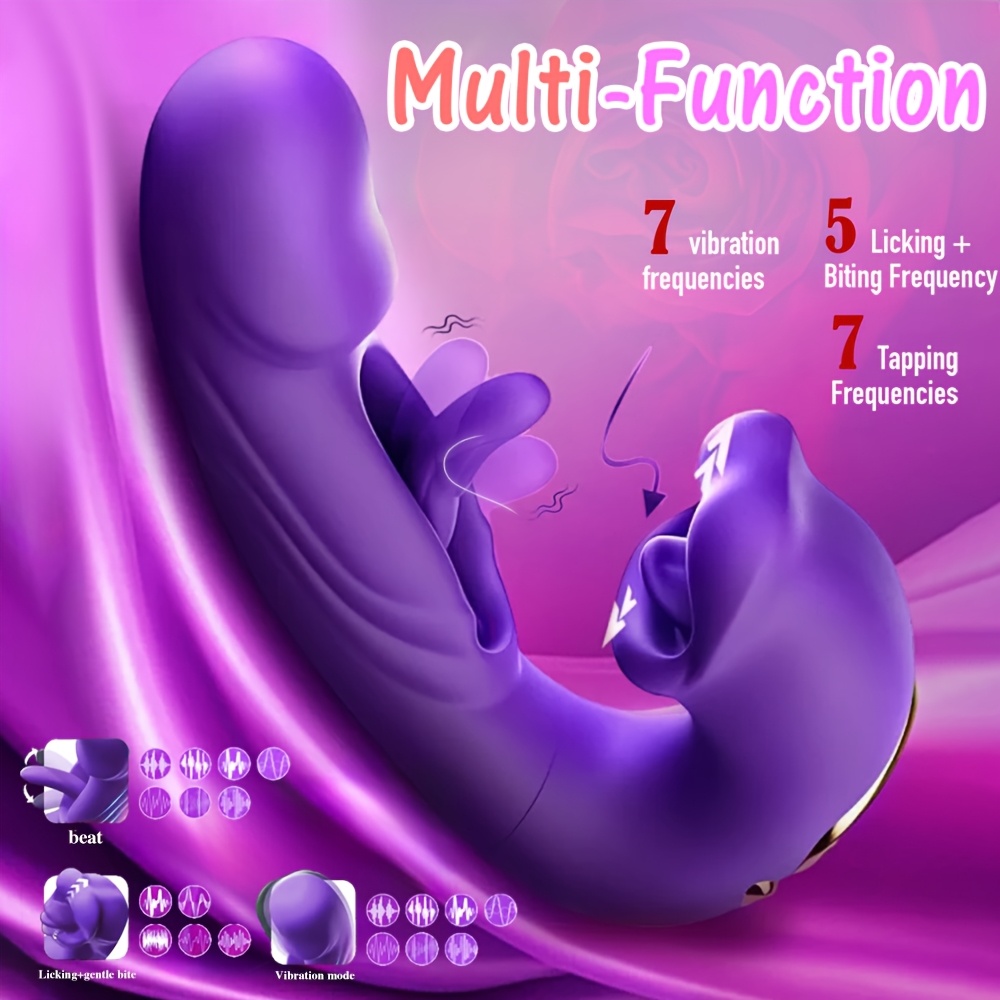 Powerful Vibrator Sex Toys for Women, 3-in-1 Mouth Beating Licking And Tongue Vibrator, G-spot Vibrator, 7 Slapping, 7 Vibrating And 5 Licking And Sucking, Nipple And Anal Stimulation, IPX7 Rated, USB Fast Charging, Adult Products Fun Toys - Image 5
