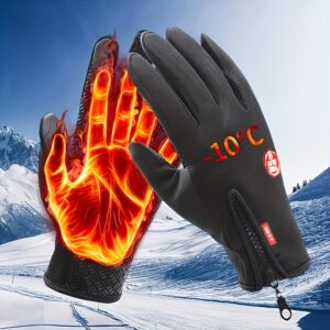 A Set of Touch-Sensitive Thermal Gloves Lined with Fleece, Suitable for All Genders, Designed for Winter Sports And Outdoor Activities. These Fingerless Nylon Gloves Are Warm, Can Be Hand Washed, And Are Crafted with Dyed Materials