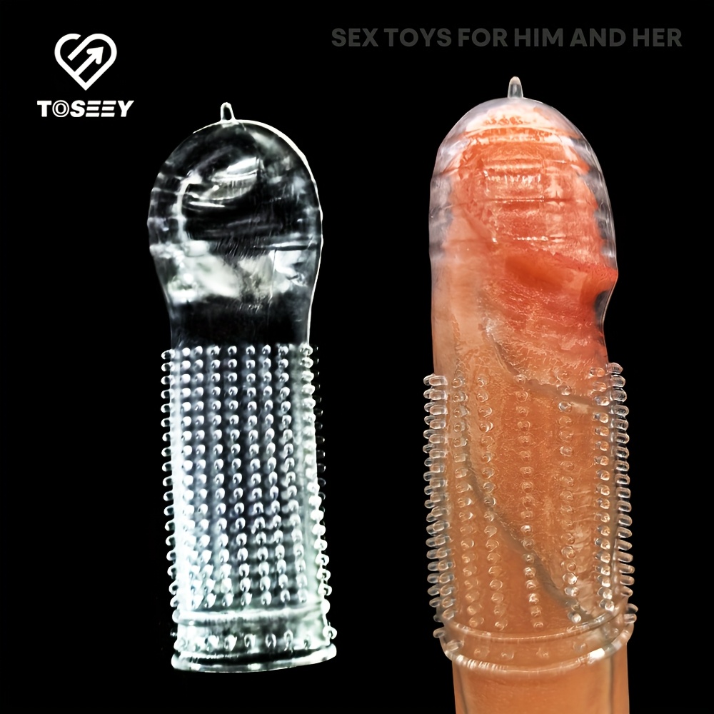 5pcs Reusable Penis Sleeve for Man, Transparent Male Penis Sleeves, Penis Lock Rooster Ring, Dildo Cover Adult Sex Toys for Men, Vagina Stimulation Ring Best Gift, Sex Toys for Men Couple - Image 5