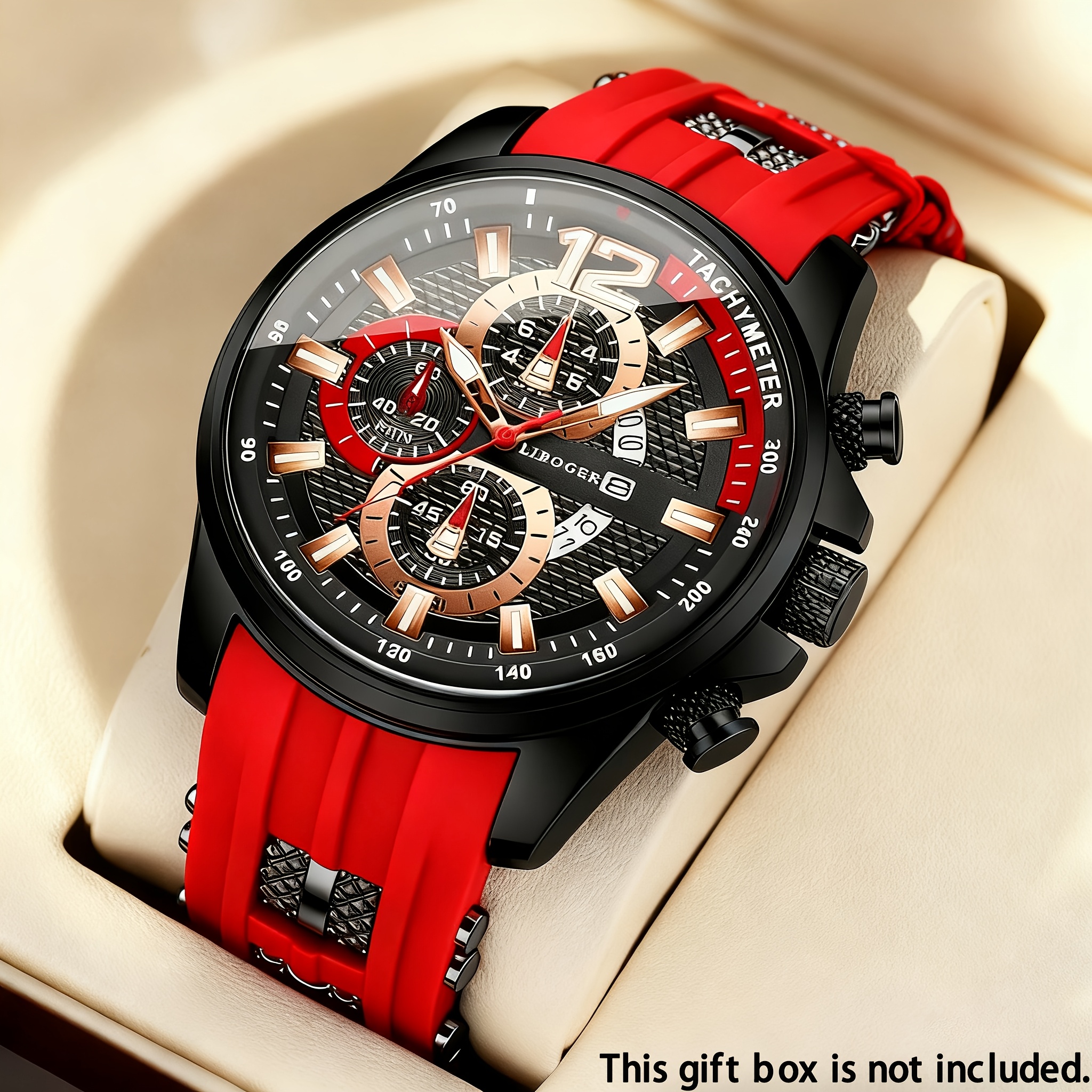 1pc Men'S Fashion Casual Quartz Watch, Silicone Strap, Date Display - Stylish Casual Wristwatch for Casual Attire, Casual Wristwatch | Sporty Watch Design | Quartz Movement, Thanksgiving, Christmas The Perfect Gift Reloj Para Hombre. - Image 11