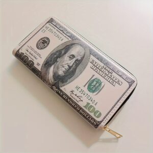 Novel Dollar And Euro Patterned Wallets, Long Wallets for Both Men And Women, Gifts for Relatives And Friends, Large Capacity Coin Purses, Multi-Card Slot Card Holders, Long Clutch Bags.