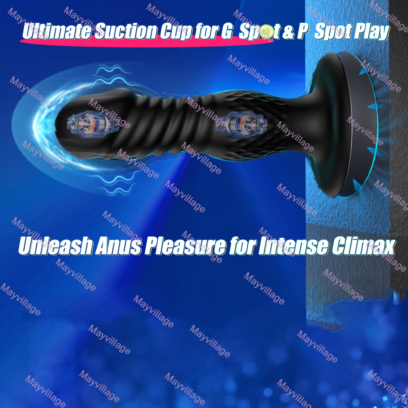 Thrusting Vibrating Dildo Anal Butt Plug G-Spot Vibrator Male Prostate Massager Adults Sex Toys for Men Women Couples, Silicone Grainy Anal Beads Remote Control Butt Plug Clit Nipples Anus Vagina G Spot Stimulators with 10 Telescopic Vibration Modes - Image 5