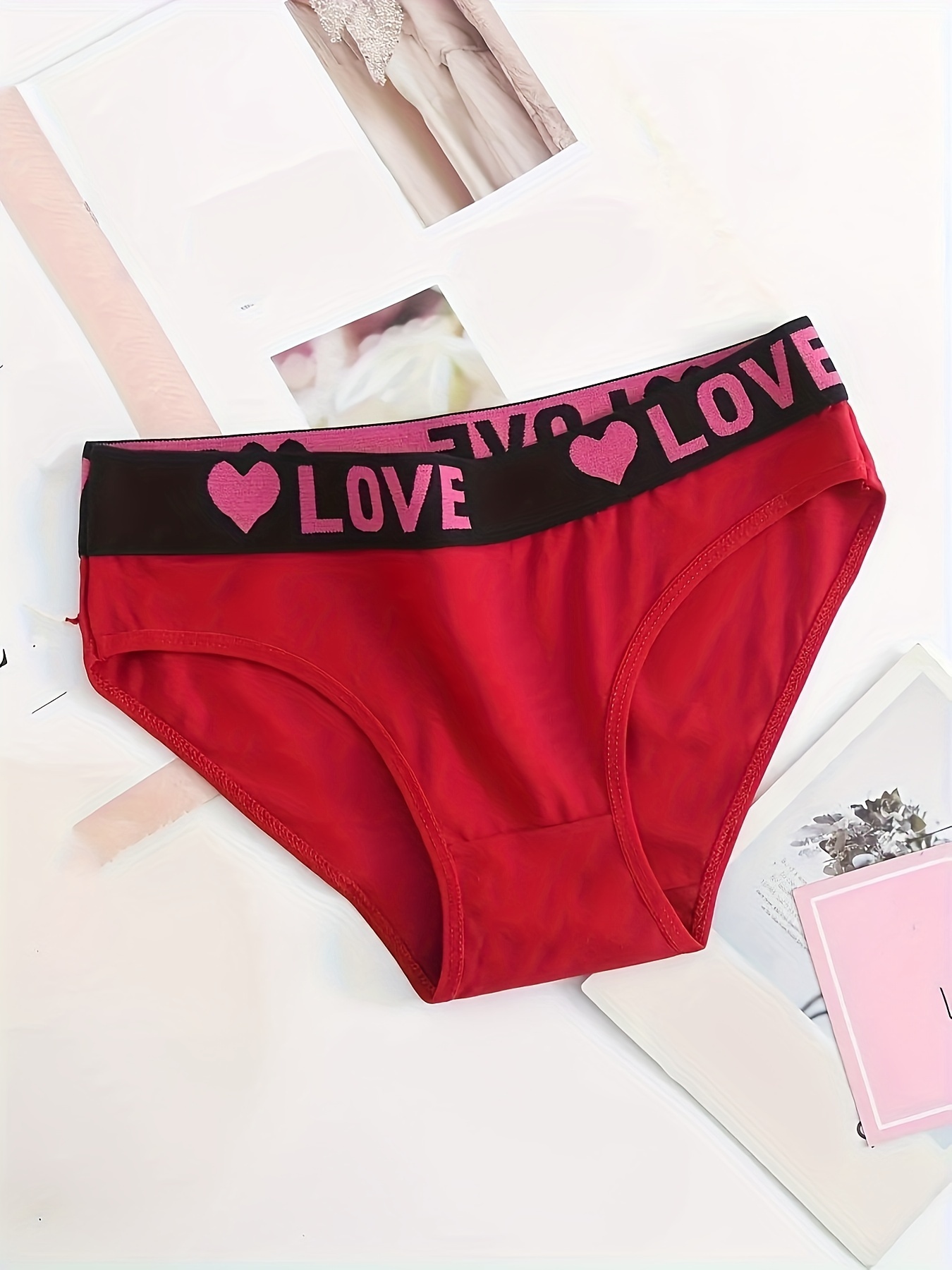 12 Colors, Randomly Selected 1pc Seamless Letter Print Contrast-Fit Triangle Panties, Simple, Comfortable, and Breathable, Seamless Elastic Underwear, Women's Intimates - Image 6