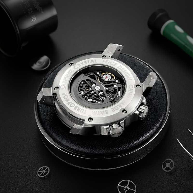 FEICE New Men's Watch Storm Eye Double Skeleton Men's Wristwatch Automatic Mechanical Watch Sapphire Mirror Silicone Strap Luminous Waterproof Watch for Men Gift FM511, Men's Fashion Accessory, Professional Timepiece, Skeleton Dial Design, Sleek Men's Timepiece, Durable Wristwatch, Highquality Craftsmanship, Automatic Movement Watch, Stylish Professionals, Watch Collectors - Image 8