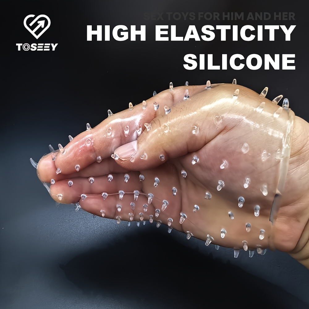 5pcs Reusable Penis Sleeve for Man, Transparent Male Penis Sleeves, Penis Lock Rooster Ring, Dildo Cover Adult Sex Toys for Men, Vagina Stimulation Ring Best Gift, Sex Toys for Men Couple - Image 2