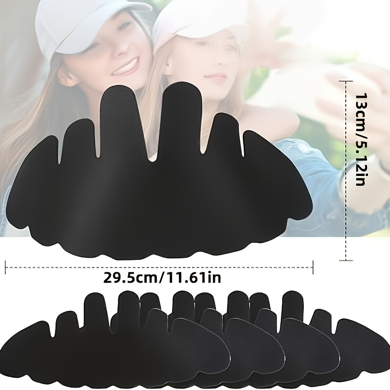 12pcs Sweat-Absorbent Baseball Cap Liners, Washable Flexible Felt Hat Shaper for Sports Hats and Outdoor Hardtops with Wide Brim - White/Black (6pcs White + 6pcs Black) = 12pcs - Image 4