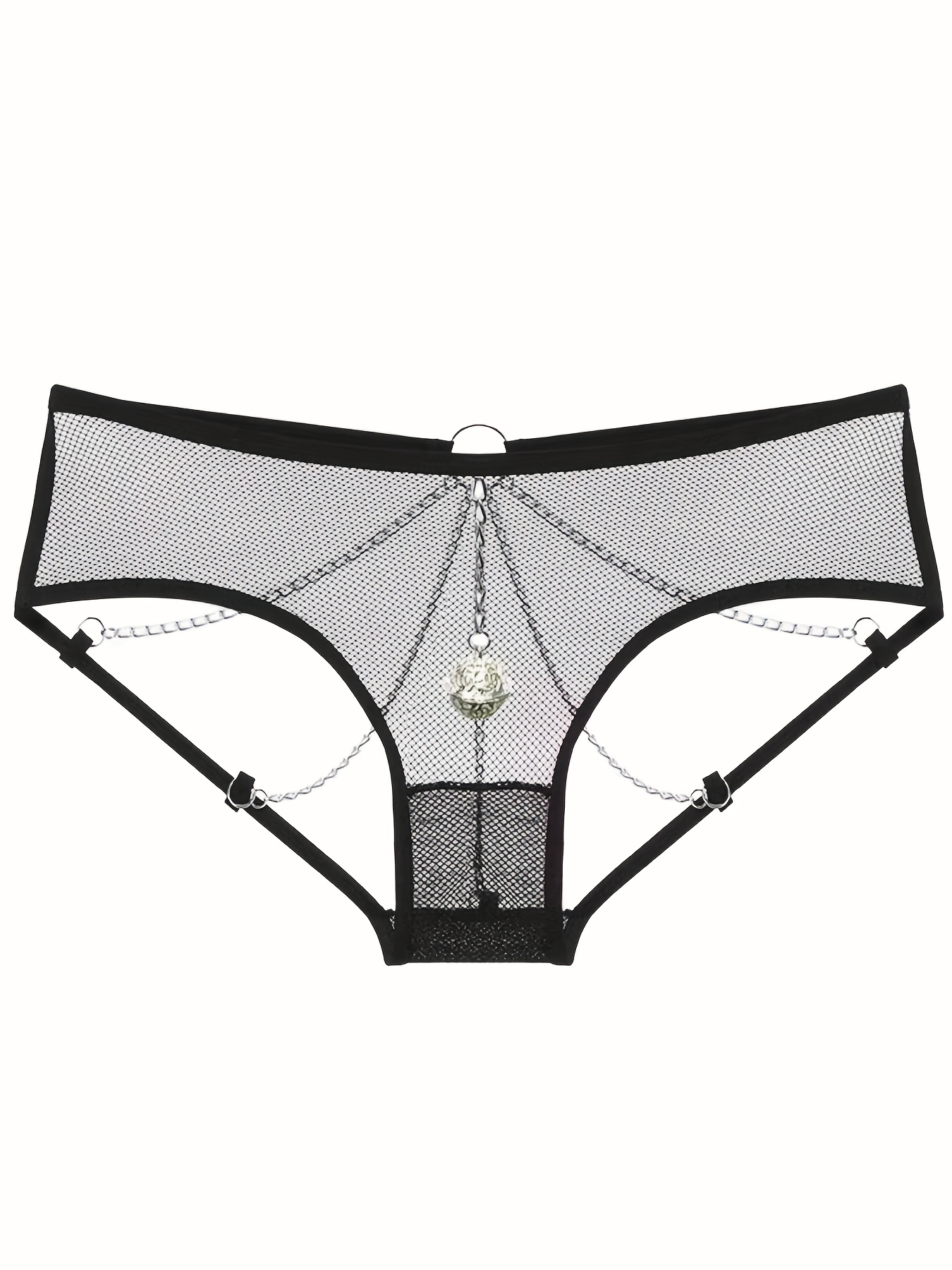 Sexy Black Thong with Metallic Chains - Low-Rise, Adjustable Strap Design for Adults, Adult Intimate Apparel | Sexy Thong | Adjustable Strap Thong, Thongs for Adults - Image 5