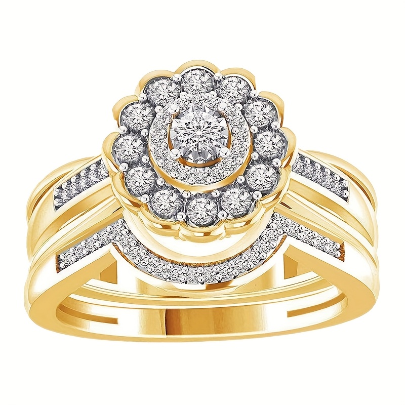 9pcs Classic Women's Multi Style Wedding Ring Set, Set with Synthetic Zirconia Rings, Perfect Daily Women's Wear Jewelry Accessories - Image 8