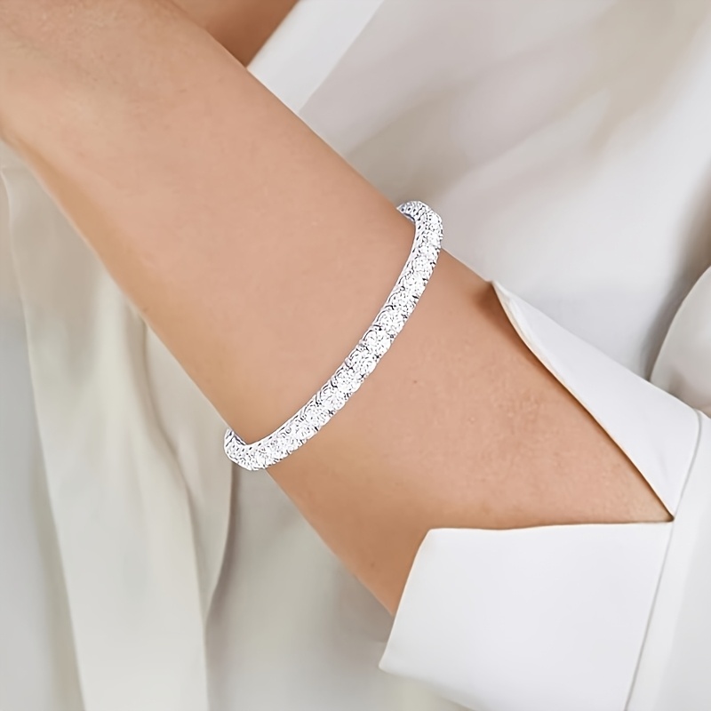 1pc S925 Sterling Silver Tennis Bracelet with Lab Grown with GRA Certificate La…