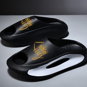 VMI Men's EVA Slides - Open-Toe, Non-Slip Sports Sandals with Arch Support, Ideal for Indoor/Outdoor & Shower Use - Black & White PatternSuitable for Men & Women