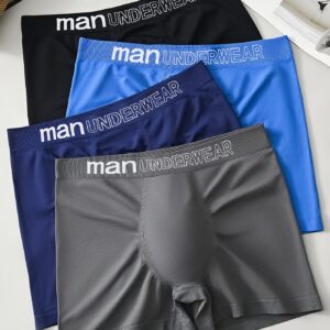 4-Pack Men's Boxer Briefs, Soft Comfortable Healthy Trend Casual Sports Seamless Underwear