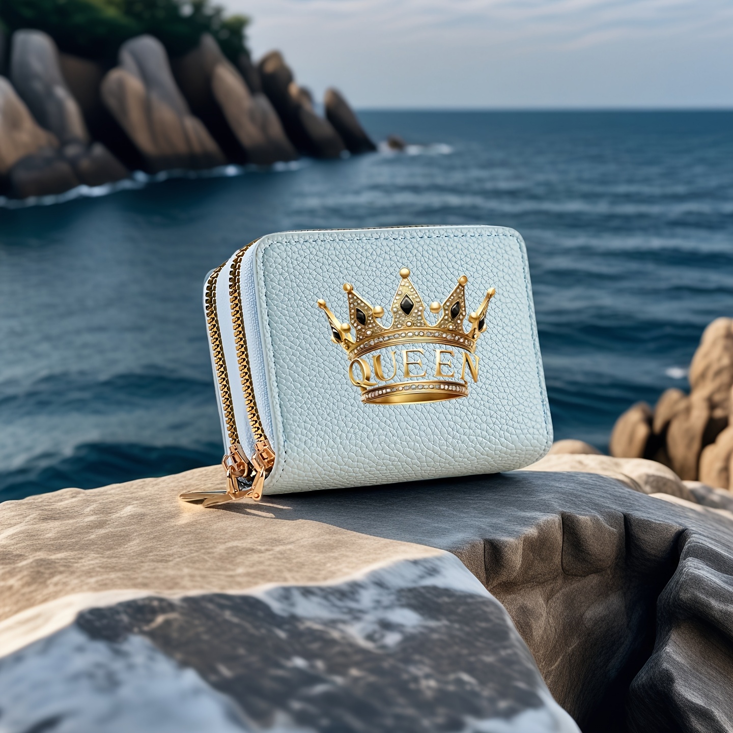 Women' Queen Crown Wallet - Thickened Zipper Wallet with Multiple Card Slots, Compact Coin Purse Suitable for, College, - Stylish & Functional Money Holder - Image 5