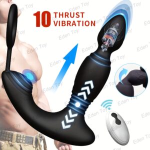 Prostate Massager Anal Vibrator Thrusting Vibrating 10 Modes with 3 Motors Remote Control Telescopic, Rooster Ring Anal Plug Anal Sex Toys P Spot Massager Male Sex Toys for Men Enema Products Dildos Women Couples Remote Control, Christmas Gift