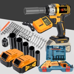 21Velectric Impact Wrench Heavy Duty, Cordless Lithium Battery Wrench, Multifunctional Wrench, Impact Wrench High Torque, Fast Charger, Durable Plastic Body, Can Tighten Screws, Impact Drill, Suitable for Cars, Holiday Gifts, Household Use, Optional