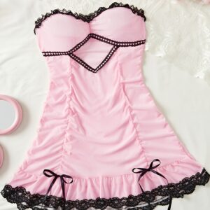 Sexy Lingerie Women's/Summer Bowknot/Tight Fitting/Sheer And Backless/Babydolls/Nightgown/Mini Dress/Sexy Lingerie Dress