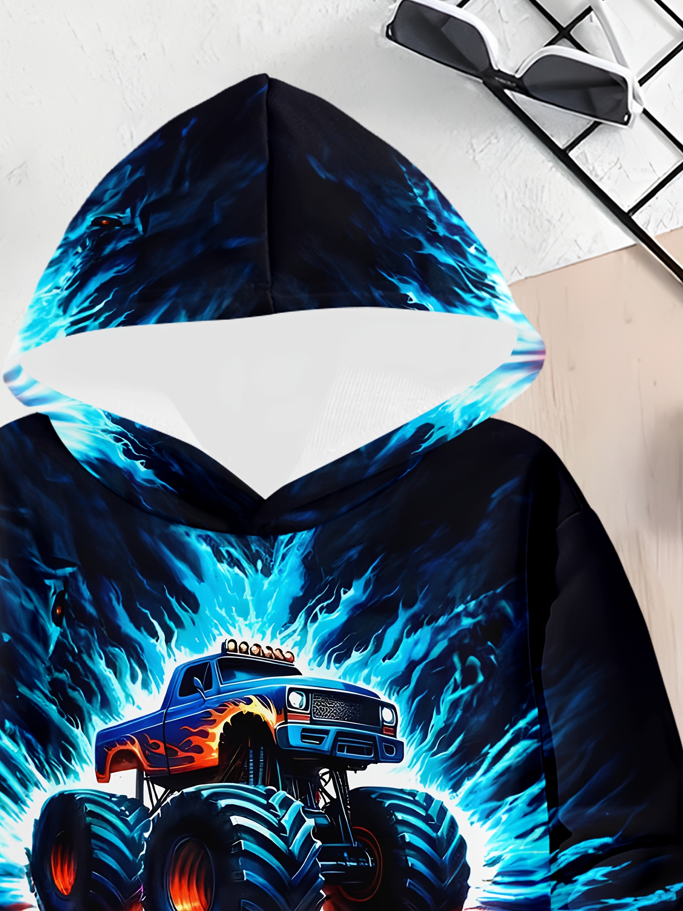 Boys' 3D Print Hoodie & Jogger Set - Vibrant Racing Car Design, Long Sleeve Pullover with Hood, Casual Spring/Fall Outfit, White Sneakers, Perfect for Outdoor Play, Boy Hoodie, Playful Graphic Hoodie, Comfortable Fit Hoodie, for Outdoor, Clothes, Sweater, Sports Suit For Boy, Boy Tracksuit Set, Suit For Boys In Autumn - Image 5