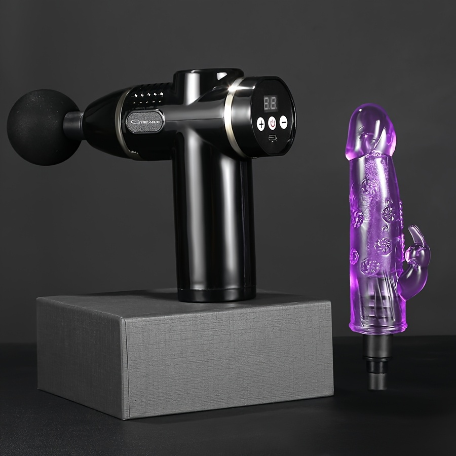 Women's silicone creative fascia gun long massage head, portable massage accessories massage gun modified silicone Adult sex toys, massager muscle relaxation massage 12-13mm 18-19mm adapter, no fascia gun - Image 10