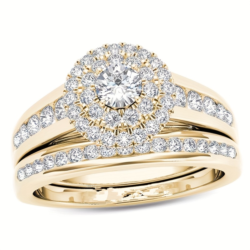 9pcs Classic Women's Multi Style Wedding Ring Set, Set with Synthetic Zirconia Rings, Perfect Daily Women's Wear Jewelry Accessories - Image 9