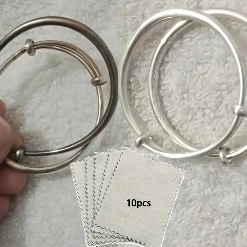 10pcs Polishing Cloth for Golden and Silvery Jewelry Care - Suitable for Cleaning Rings, Necklaces, Bracelets, Silverware, Beaded Accessories, Anti-Oxidation Polishing Cloths - Image 6