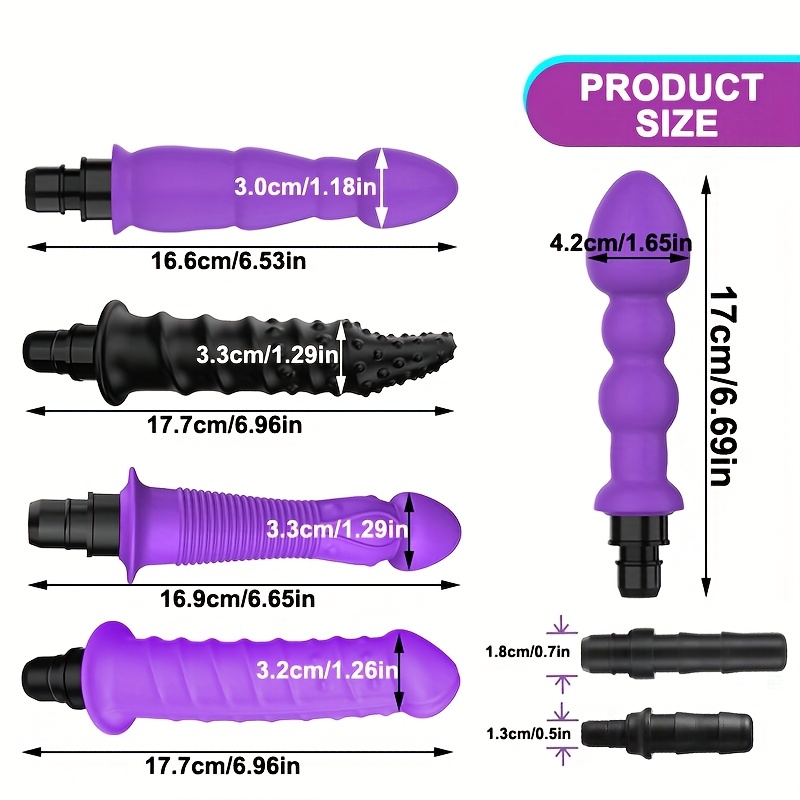 1pc Adult Sex Toy, Novelty Realistic Dildo, SM Series Toy, Female Adult Sex Toy, G-Spot Stimulation Toy, Couples' Intimacy Accessory, Fascia Gun Upgrade Attachment, Compatible with Multiple Popular Fascia Guns, 5 Styles Available, Black and Purple - Image 4