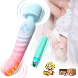 G Spot Vibrator and Bullet Vibrator Set, Female Sex Toys for Women and Couples, Clitoral Stimulator Dildo with 7 Vibration Modes, Heated Stick Massager