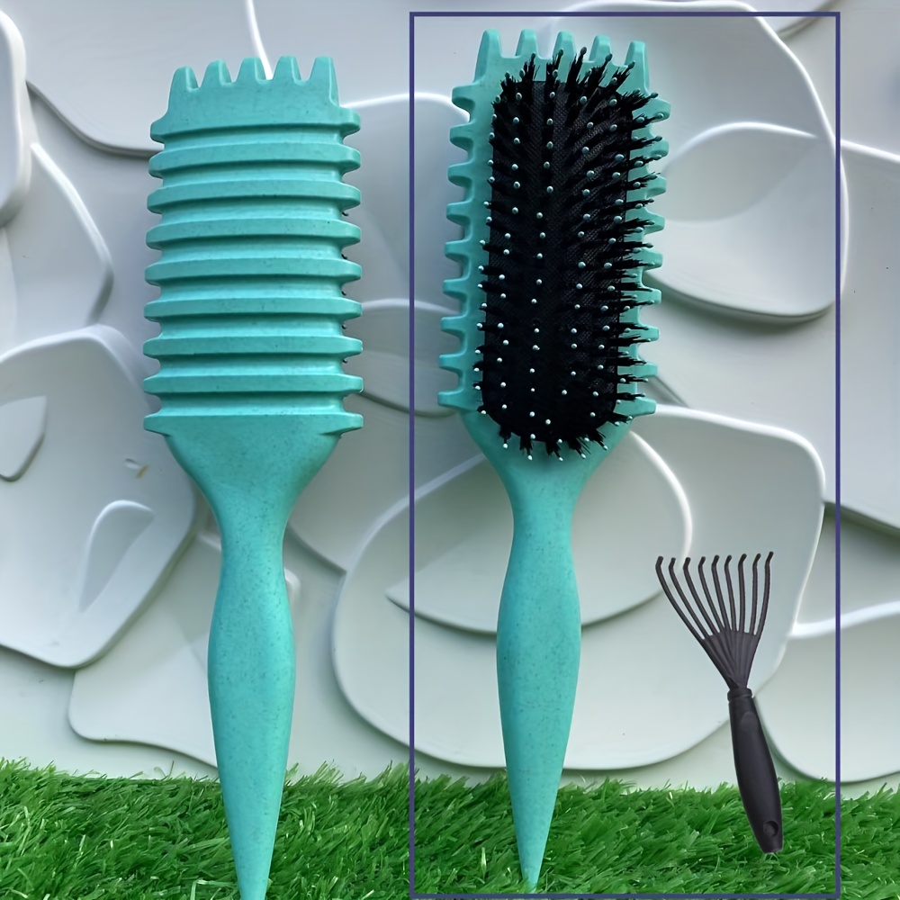 2pcs curly hair comb set - air cushion comb cleaning brush - curly rod styling comb large wave fluffy comb natural curl styling comb dry wet dual-purpose hair salon tools for Women's gift for mother's day mother - Image 4