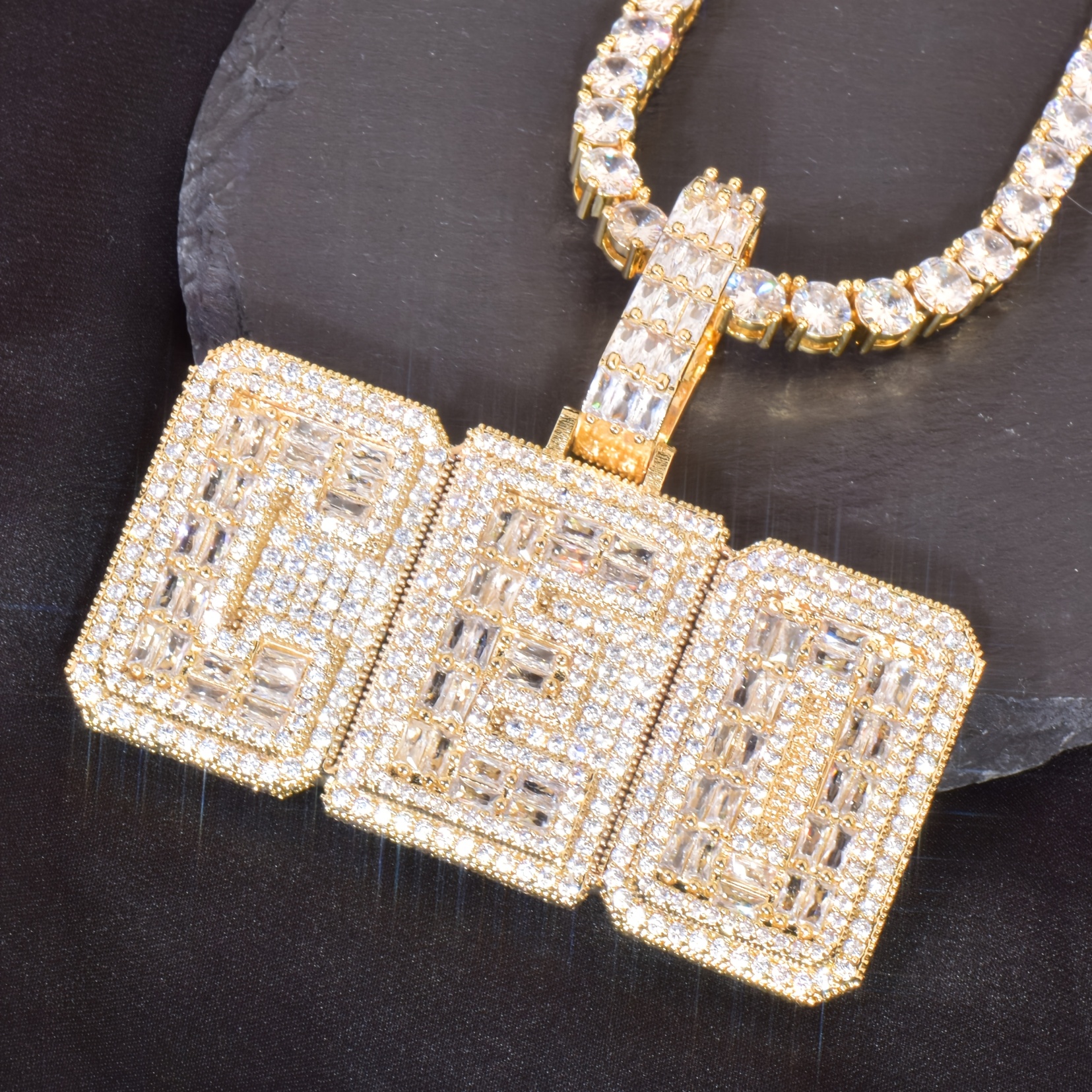 925 Silver Full Moissanite Men's Hip Hop Wing Pendant Letter Necklace Pendant Customised Men's Street Trend Necklace Holiday Gift Birthday Party Gift Best Gift for Boyfriend Daily Wear - Image 2