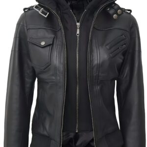 Women's Solid Color Faux Two-Piece Jacket Coat for Spring, Autumn, and Winter - Biker Style