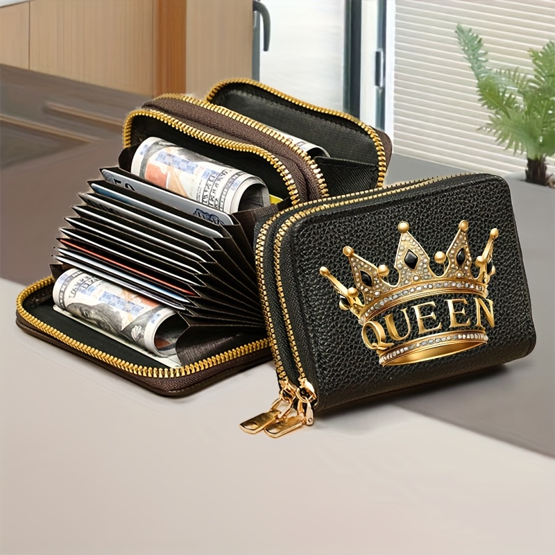 Women' Queen Crown Wallet - Thickened Zipper Wallet with Multiple Card Slots, Compact Coin Purse Suitable for, College, - Stylish & Functional Money Holder - Image 6