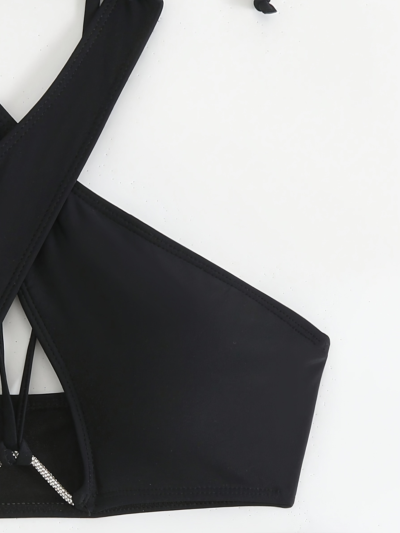 Women'S Sexy One-Shoulder Swimsuit with Cut-Out Detail & Cross Straps - High-Stretch Solid Color Swimwear for Beach, Pool, Summer Outings, High Waisted Swimsuit, Poolside Attire, Sexy Swimwear, Highelasticity Fabric, Beach Swimwear, Trendy Swimwear - Image 6