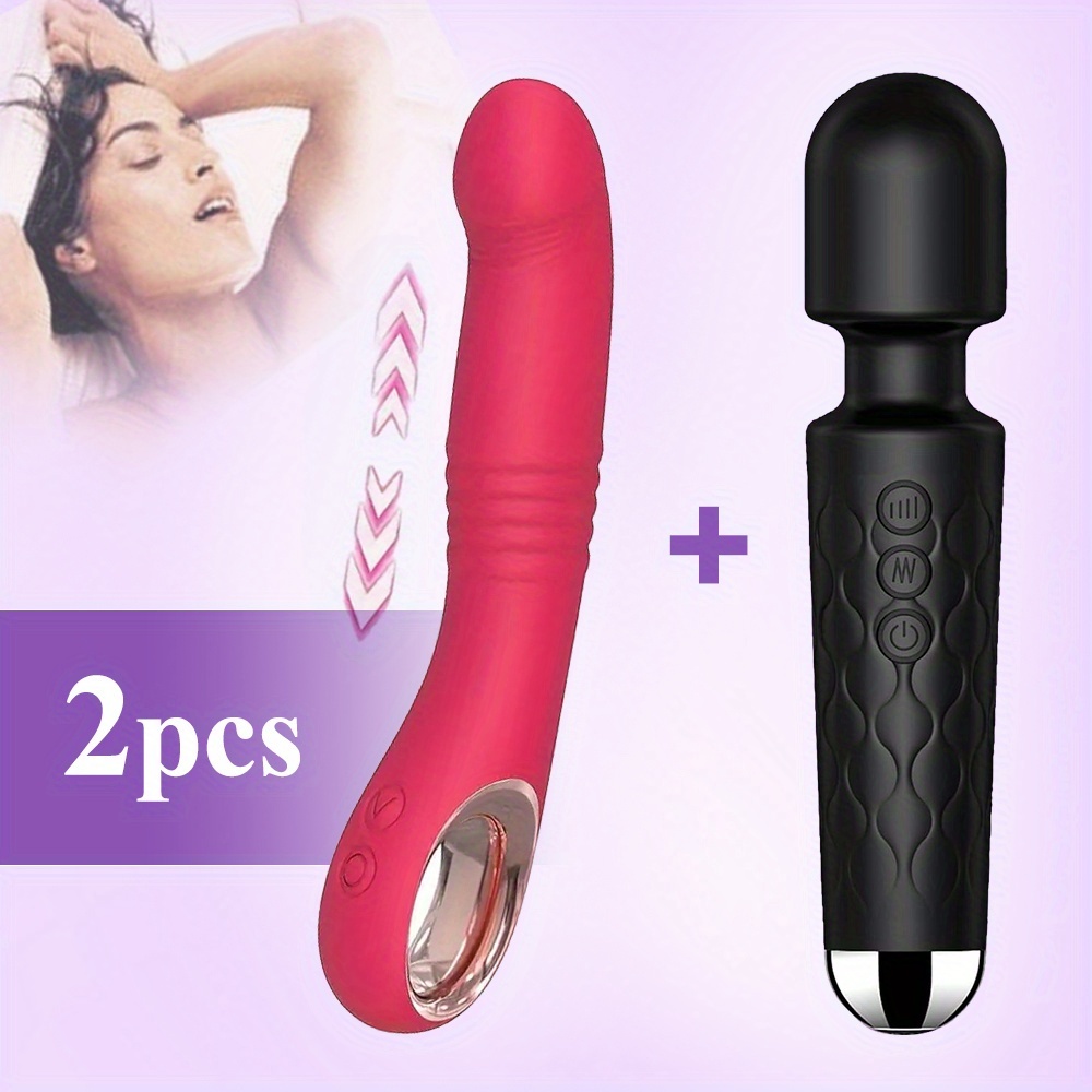 2pcs Of Powerful Vibrators + AV Wands, Sexy Toys Kit, 10 Powerful Thrusting And Vibration Modes | 1 Soft-material Impact Vibrator, 2-in-1 Adult Female Toy for Stimulating The Clitoris, Vagina, And G-spot, Suitable for Couple, Discreet Toy, Bodysafe - Image 8