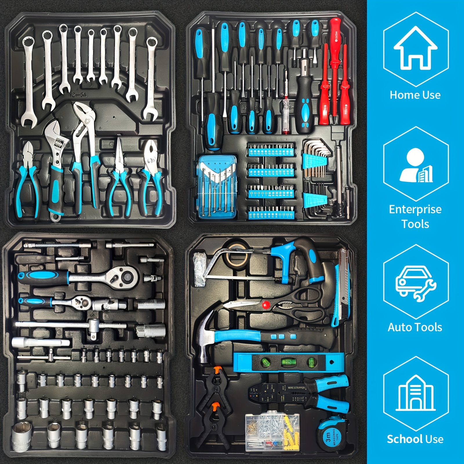 799pcs Tool Sets for Men, Tool Box with Tools, Tool Kit with Rolling Tool Box, Complete Tool Box Set, Household Tool Set, Aluminum Trolley Case Tool Setas, Gift On Father's Day - Image 7