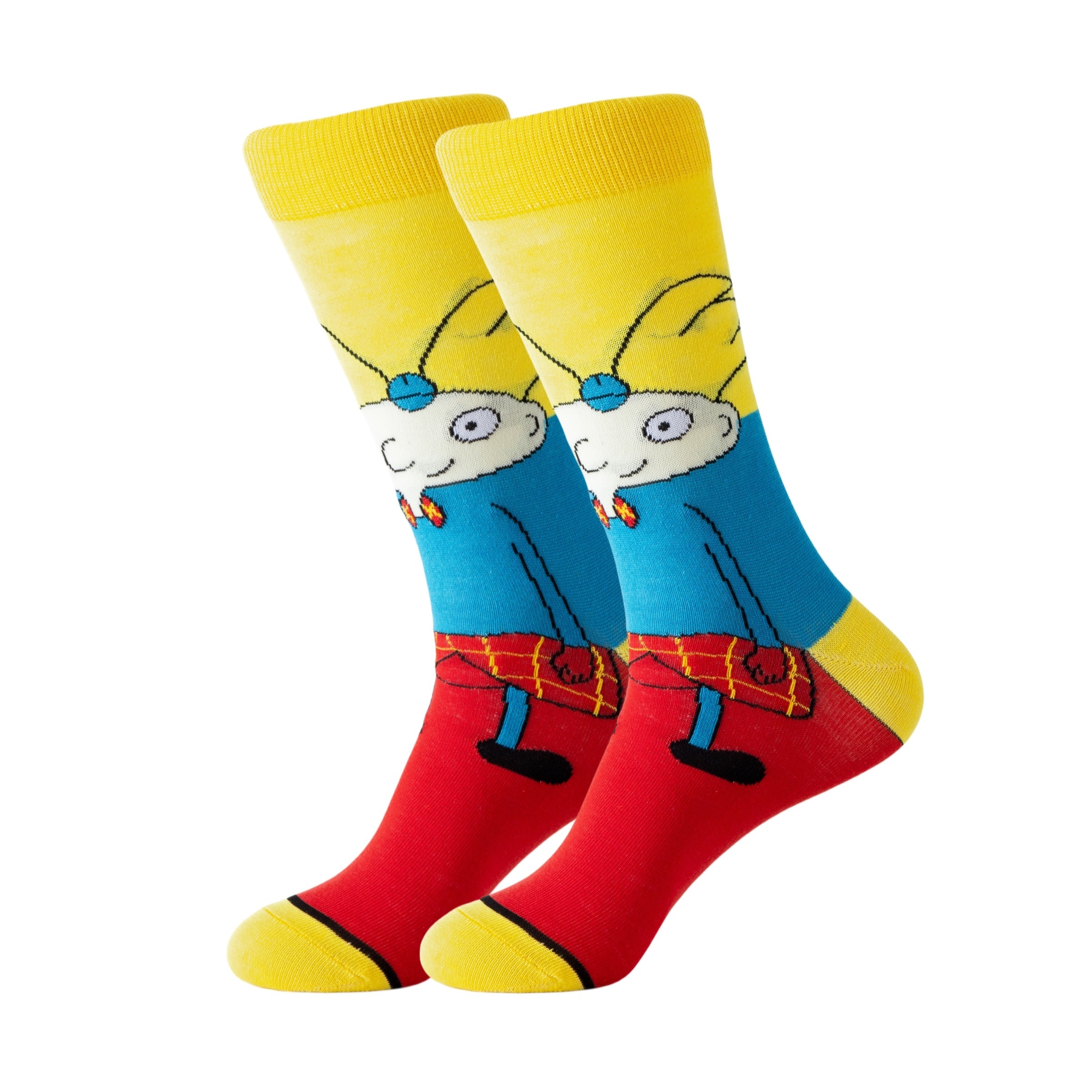 5/10 Pairs of Men's Fashion Cartoon Pattern Round Neck Socks, Breathable and Comfortable Casual Street Style Neutral Socks, Suitable for Men's Outdoor Wear All Seasons - Image 4