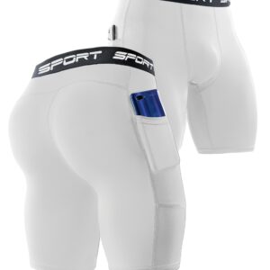 Men'S High-Stretch Compression Athletic Shorts - Breathable & Elastic Gym Shorts with Pockets, All-Season Workout Pants for Running, Yoga, Hiking, Training, Outdoor Activities - Solid Color Design, Workout Shorts, Hiking Gear, Sleek Sportswear