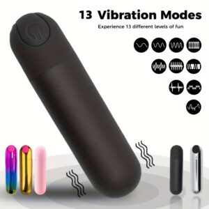 1pc Rechargeable Vibrator, 13 Frequencies, Mini Female Adult Toy for Women'S Masturbation And Massage, Powerful Vibration, Sex Toy, Adult Product, Adult Toy, Masturbation Supplies, Female Sex Toy