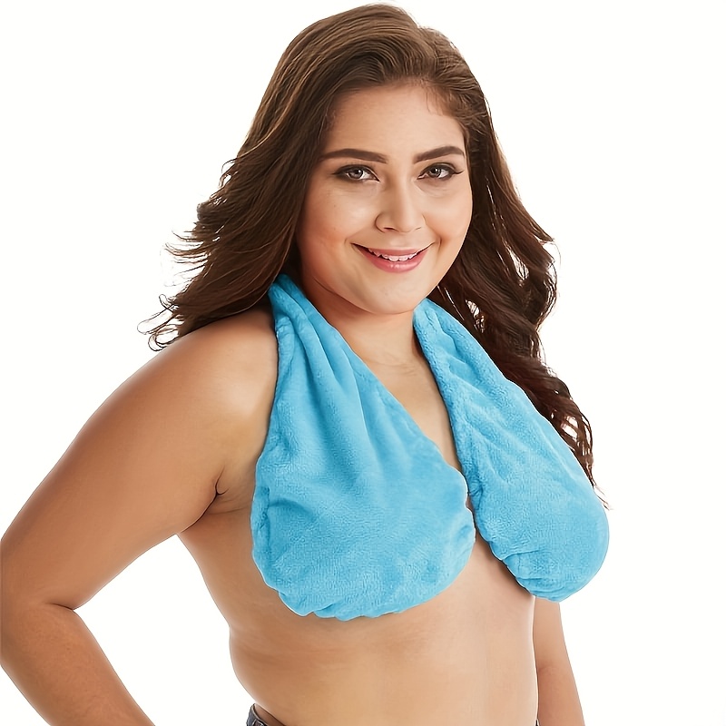 Convenient Absorbent Breathable Towel Bra Suitable for Beach, Sports, Indoor Daily Wear, Towel Hanging Neck, Chest Wrapping, Strapless Support, Double-sided Plush Super Soft And Warm, Suitable for Beautiful Women, A Small Gift for Beautiful Women - Image 10