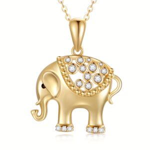 Cubic Synthetic Zirconia Elephant Necklaces for Women 18 Inches, Holiday Present Idea, Women's Chain Necklace, Cubic Zirconia Necklace, Playful Elephant Motif, Hypoallergenic Necklace, Animal Lovers Gift