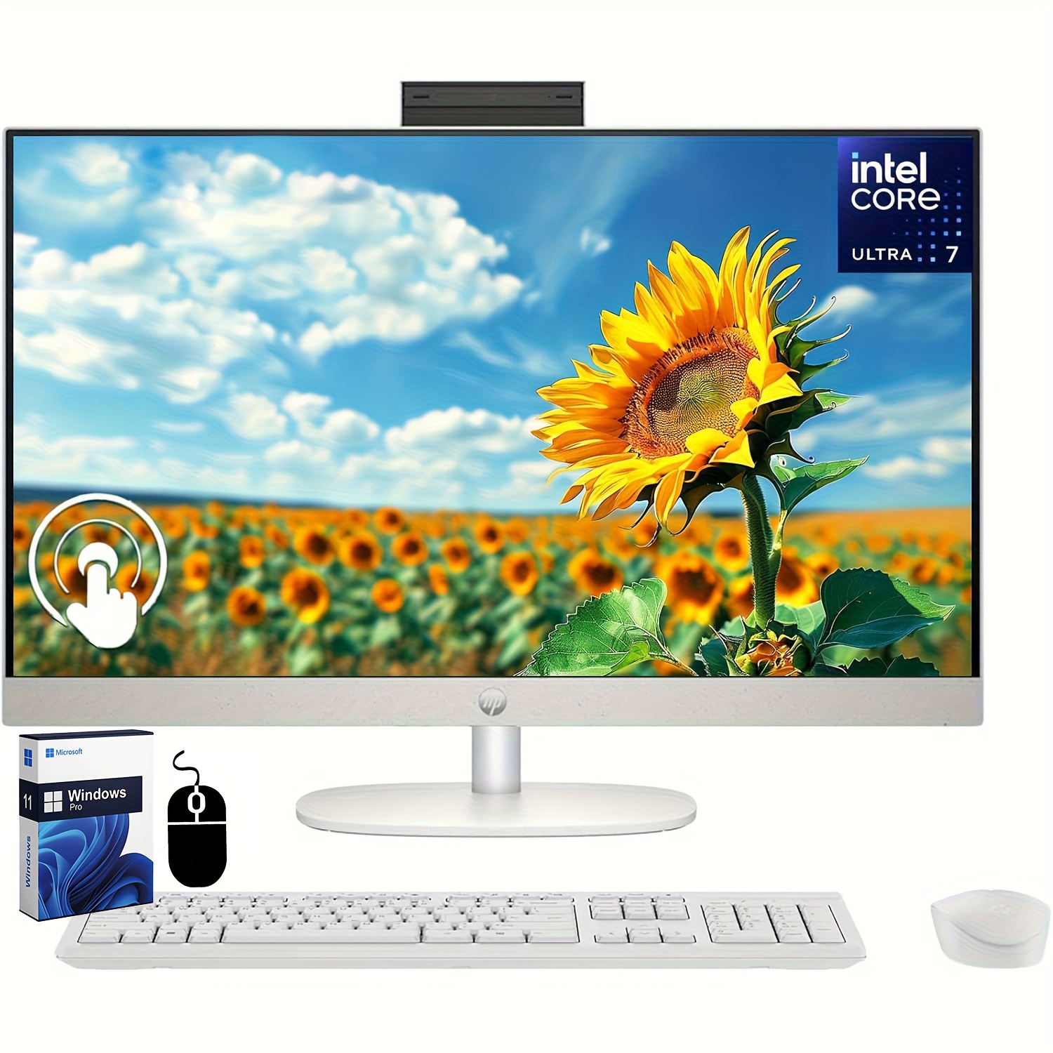 HP All in One Desktop Computer 27 Inch Touchscreen, Intel 12-core Ultra 7 155U…