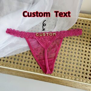 [Custom G-String] Custom G-String | Personalized Name | Crystal English Letters | T-Back Tanga | 8810# | Boyfriend's or Husband's Name | Underwear Bikini Couple Gift | Fashionable Unique Lingerie Panties For Wife Girlfriend