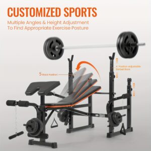 7-in-1 Adjustable Weight Workout Set With Barbell Rack & Leg Extension, Durable 600lbs Multi-Function, For Complete Full Body Strength Training At Home Gym, Ideal Valentine's Day Gift For Achieving Your Fitness Goals