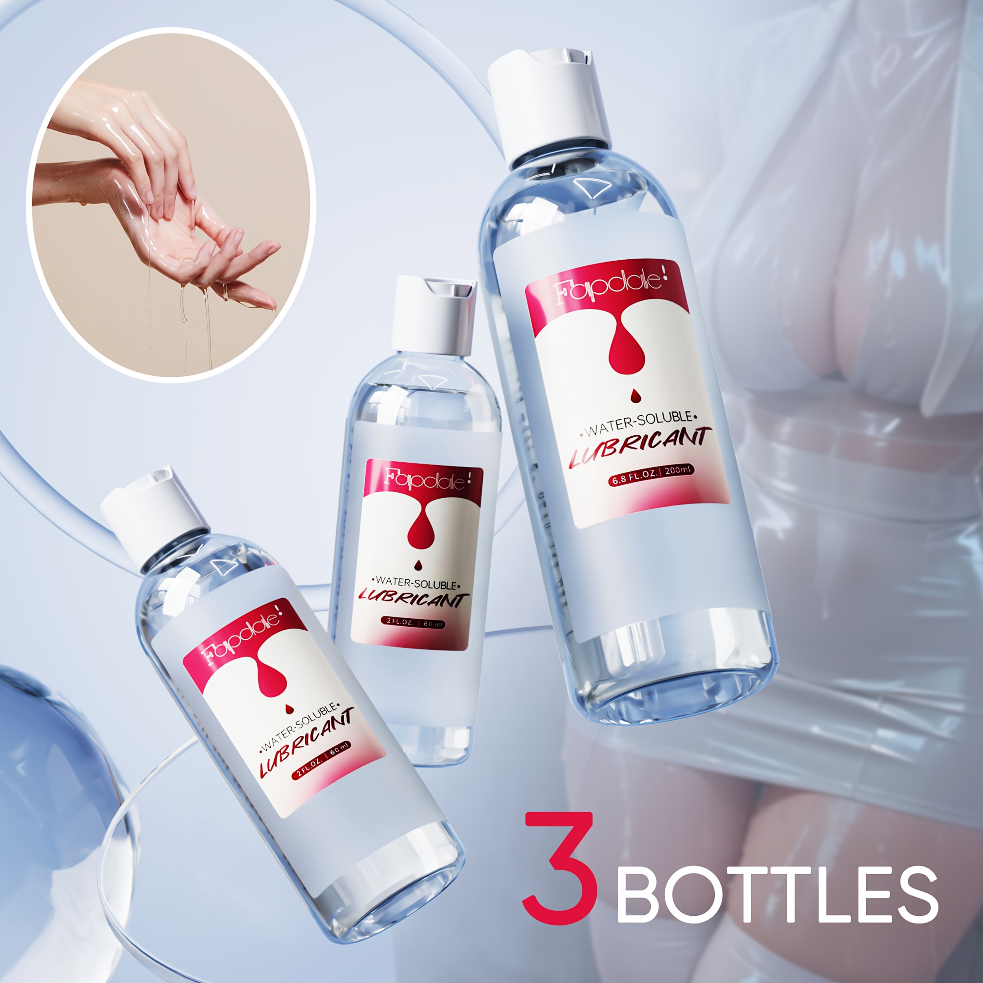 1-6 Bottles/2-20oz Water Based Lubricant Luxury Personal Gel Sex Lube Silky Smooth Long Lasting Natural Feel For Couples Men Women Gay For Intimate Moments Sex Love Toy Non-Staining Recipe Upgraded Portable Lubrication Gel 60ML/120ML/200ML - Image 10