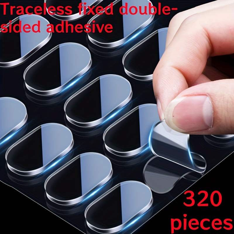 320pcs of No Trace Double-Sided Tape, Suitable for Fixing Various Products Such As Office Supplies, Home Goods, Decorative Paintings, Photo Frames, And Car Ornaments. Made with Upgraded Materials, It Leaves No Residue When Removed And Is Very Convenient to Use. - Image 2