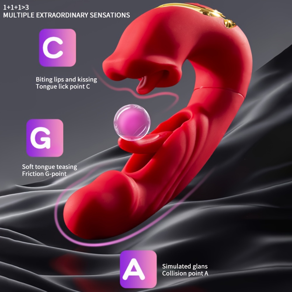 Powerful Vibrator Sex Toys for Women, 3-in-1 Mouth Beating Licking And Tongue Vibrator, G-spot Vibrator, 7 Slapping, 7 Vibrating And 5 Licking And Sucking, Nipple And Anal Stimulation, IPX7 Rated, USB Fast Charging, Adult Products Fun Toys - Image 6